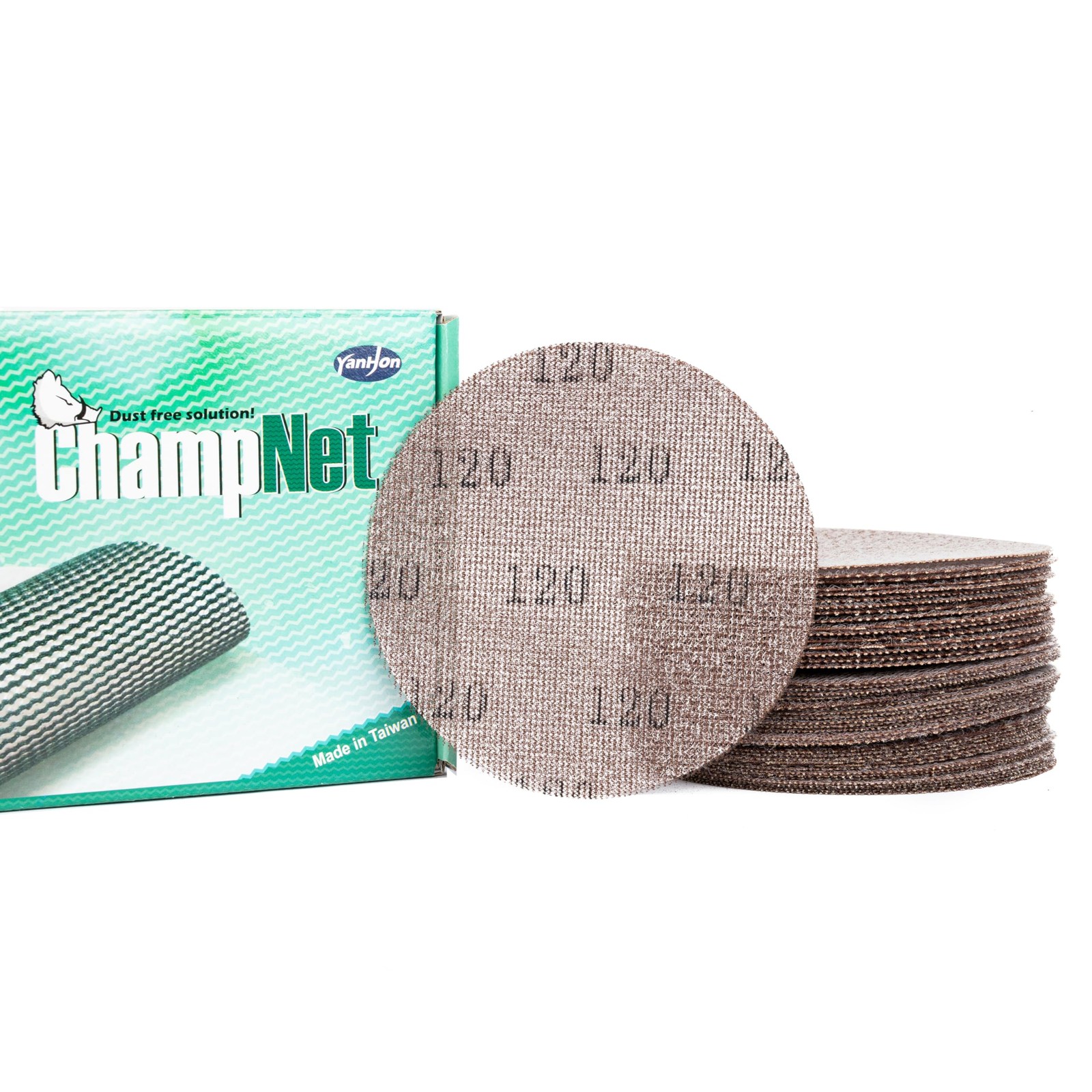 ChampNet Mesh 6 Inch Sanding Discs 120 Grit 35PCS Box, 6in Sanding Disc Hook and