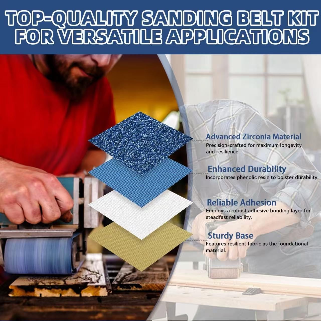 15 Pack 3×21 Inch Zirconia Sanding Belts for Belt Sander Rust Paint Removal