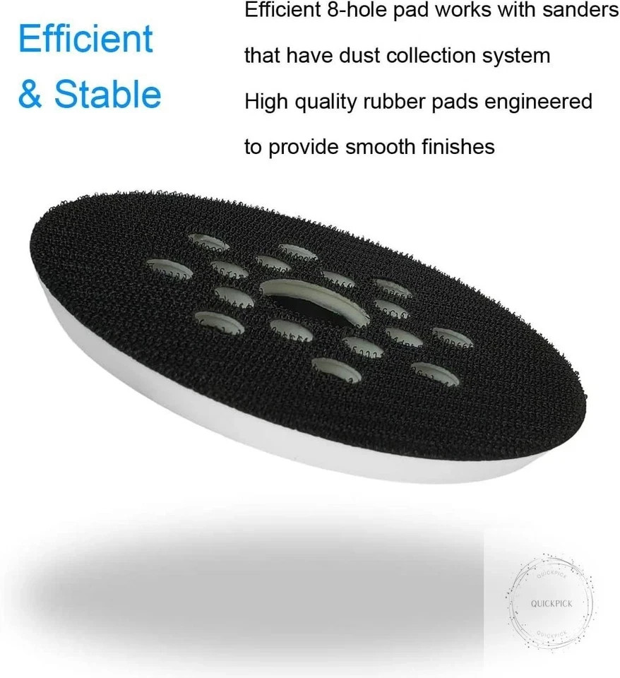 2 Pack 5 Inch 8 Hole Hook & Loop Replacement Sander Pad for 5″ Bosch ROS20VS,
