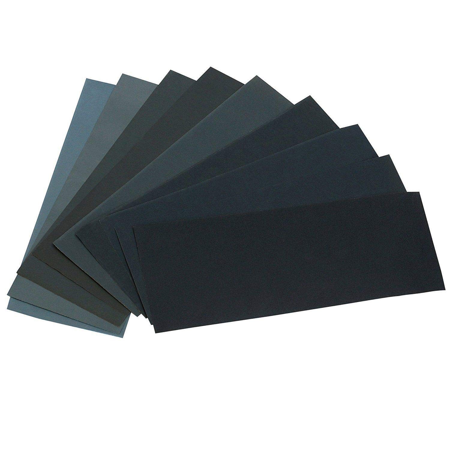HSYMQ 24PCS Sand Paper Variety Pack Sandpaper 12 Grits 9×3.6 Inch, Assorted
