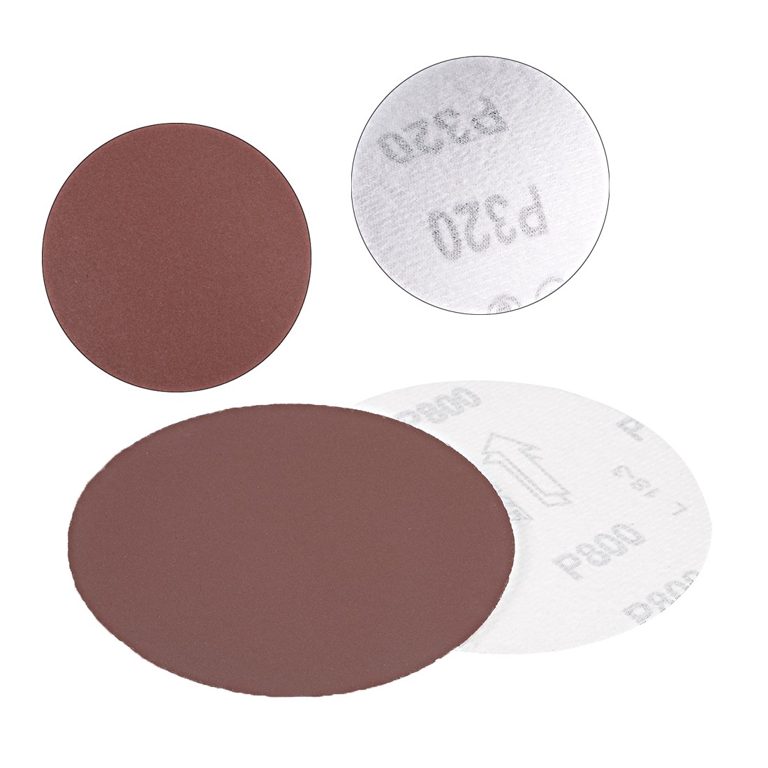 50Pcs 5″ Hook Loop Sanding Disc 800 Grits Flocking Sandpaper FOR SANDER BROWN