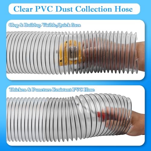 6″ x 50′ PVC Dust Collection Hose, 6 Inch Dust Collector Hose for Shop