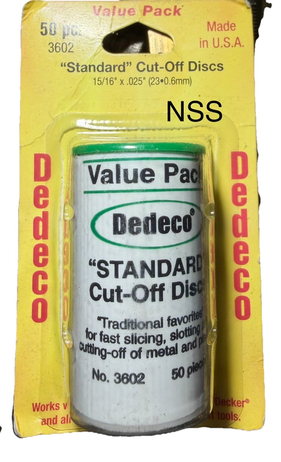 DEDECO STANDARD Cut-Off Disc 50 pack 3602 15/16”x .025” rotary & flex shaft tool