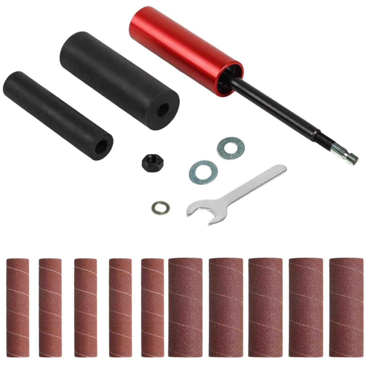 Portable Spindle Sander Drum Sander Set Hand-Held Rubber Sanding Drum Held Ru…