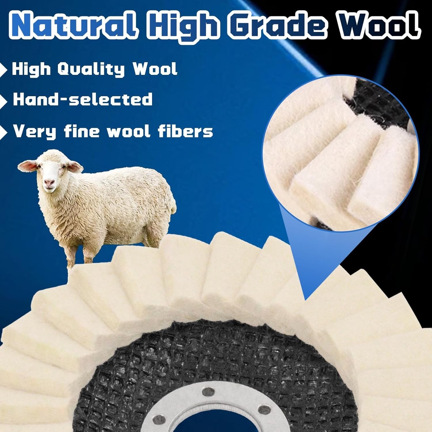 4.5 in Wool Felt Flap Disc Metal working Polishing Buffing Wheel For Grinder