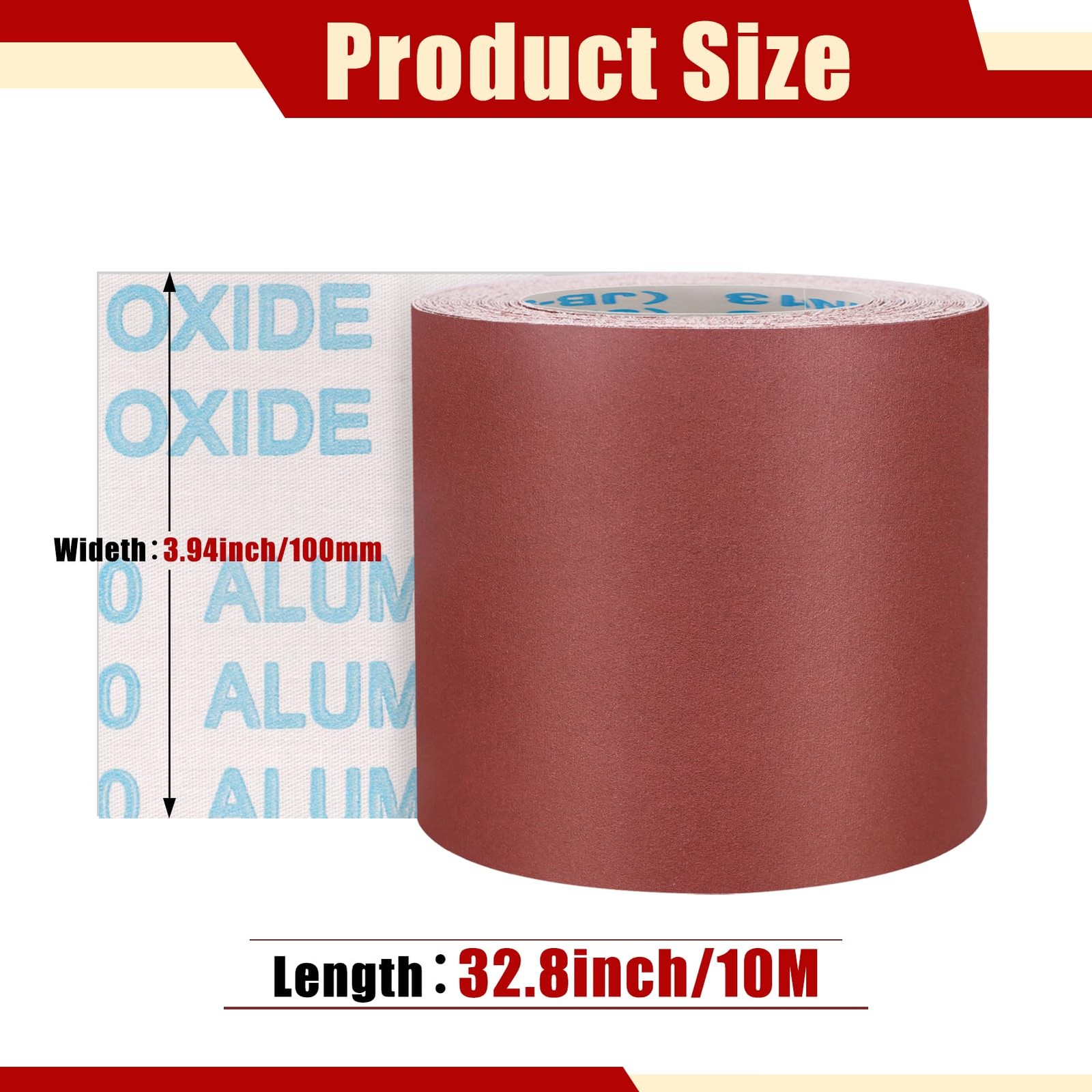 400 Grit Sandpaper Roll, 4 Inch x 32.8 Feet 10 metres x 100 mm Cutting Length