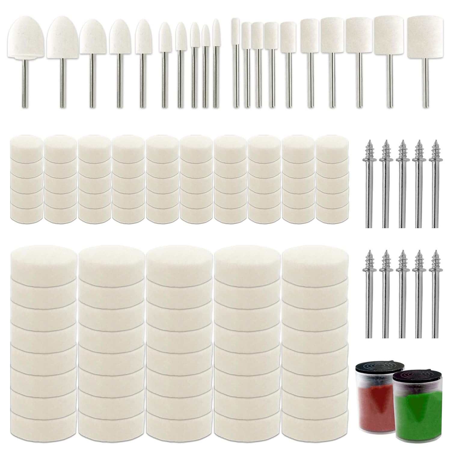122Pcs Polishing Buffing Wheel Kit for Dremel and 2Pcs Polishing Compound 10P…