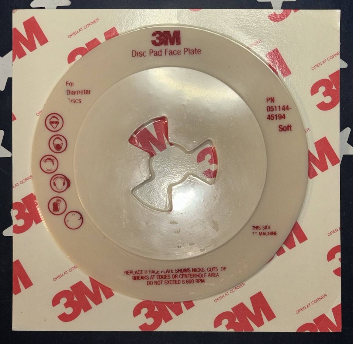 3M 7″ DISC Pad Soft Density Face Plate Backing Plate 051144-45194 ONE PIECE