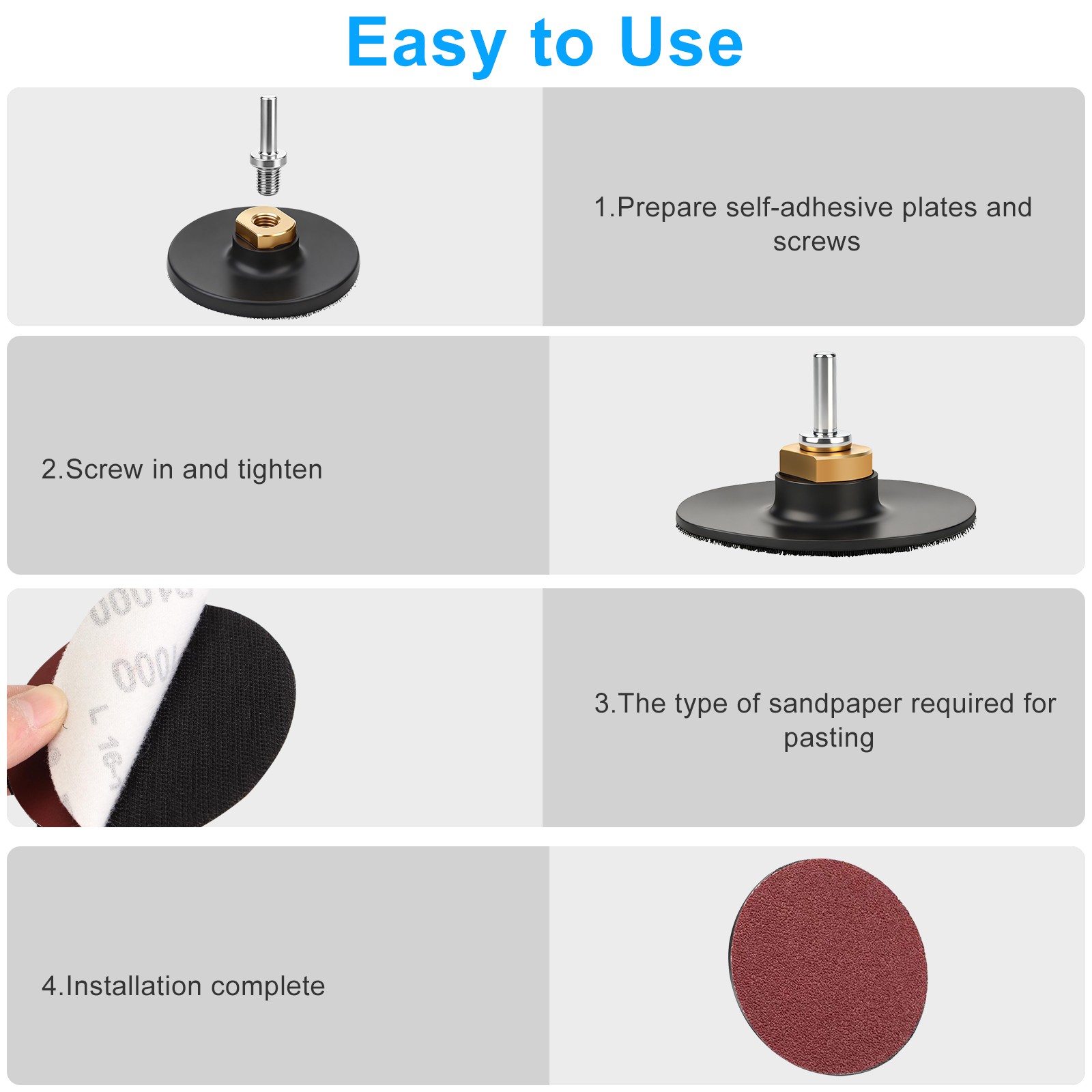 4″ Hook Loop Rubber Sanding Disc Sander Buffer Backing Pad for M14 Angle Grinder
