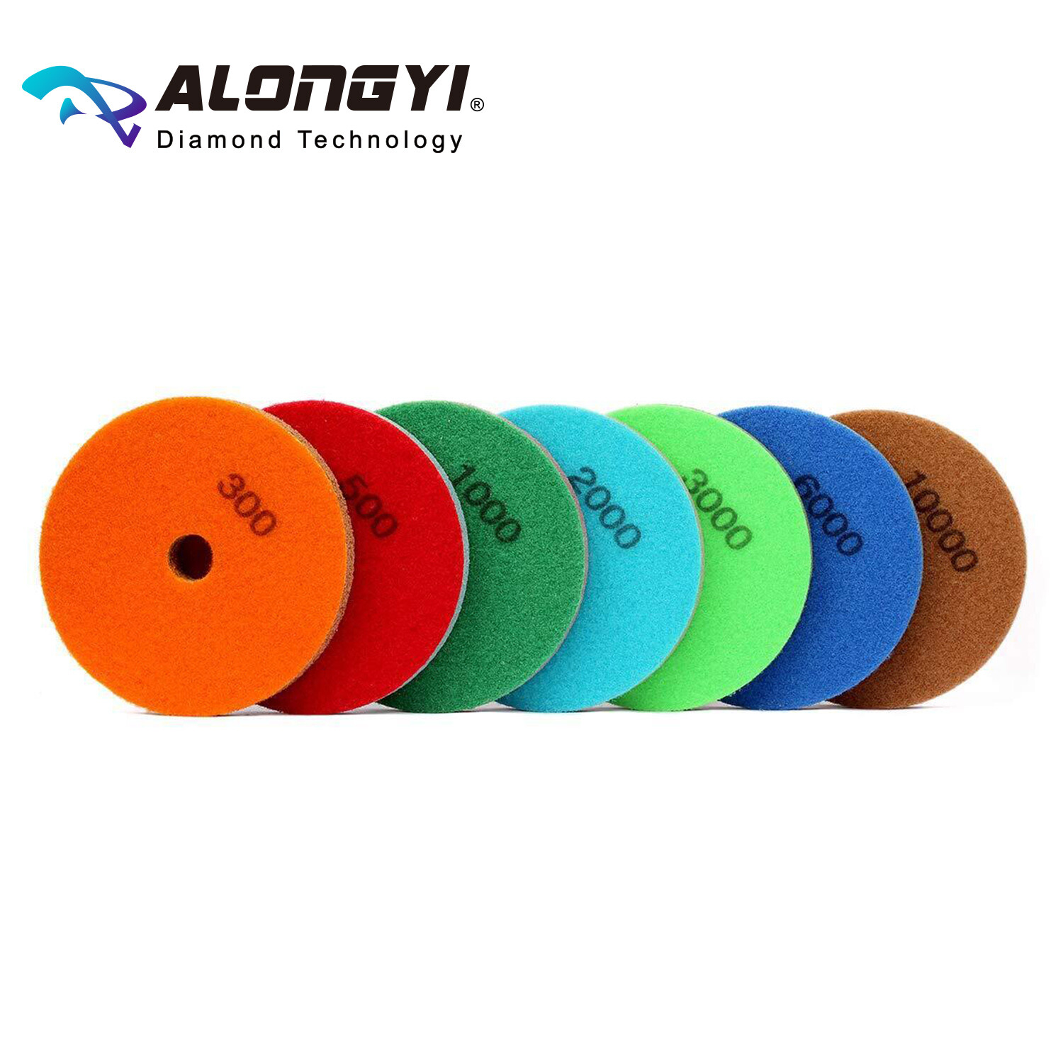 2PCS 4″ Diamond Sponge Fiber Polishing Pads for Granite Marble Stone Clean