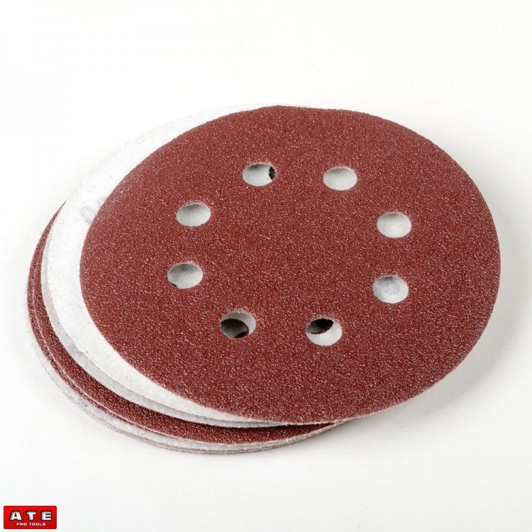 10pcs 80 Grit 5″ Hook and Loop Sanding Discs with Dust Holes