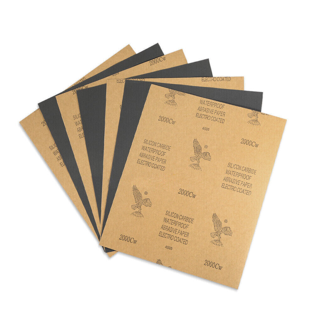 10x Wet and Dry Sandpaper Waterproof Abrasive Sanding Paper Sheets 60-2000 Grit
