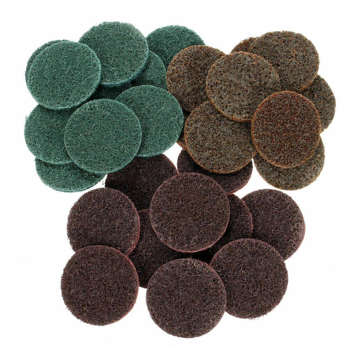 30Pcs 2″ Sanding Roll Disc Surface Conditioning Fine Medium Coarse Prep Pads