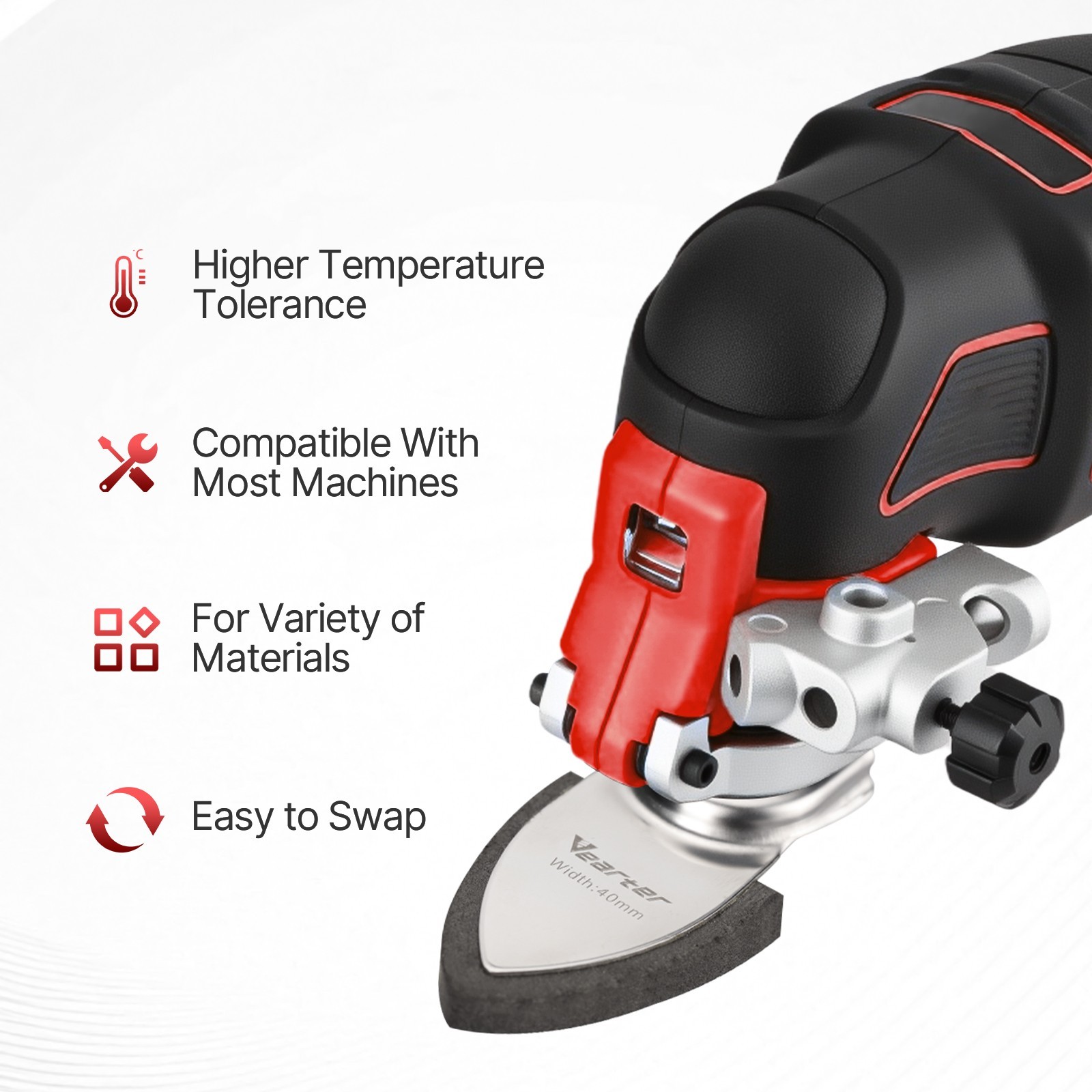 30PCS 40mm Triangular Finger Oscillating Multi Tool With 1 X Sanding Pads Set