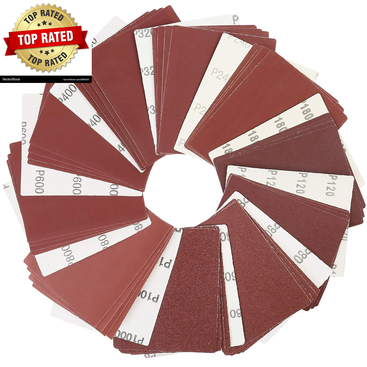 1/4 Sheet Sandpaper for Palm Sander,50PCS 60 80 120 180 240 320 400 600 800 1000