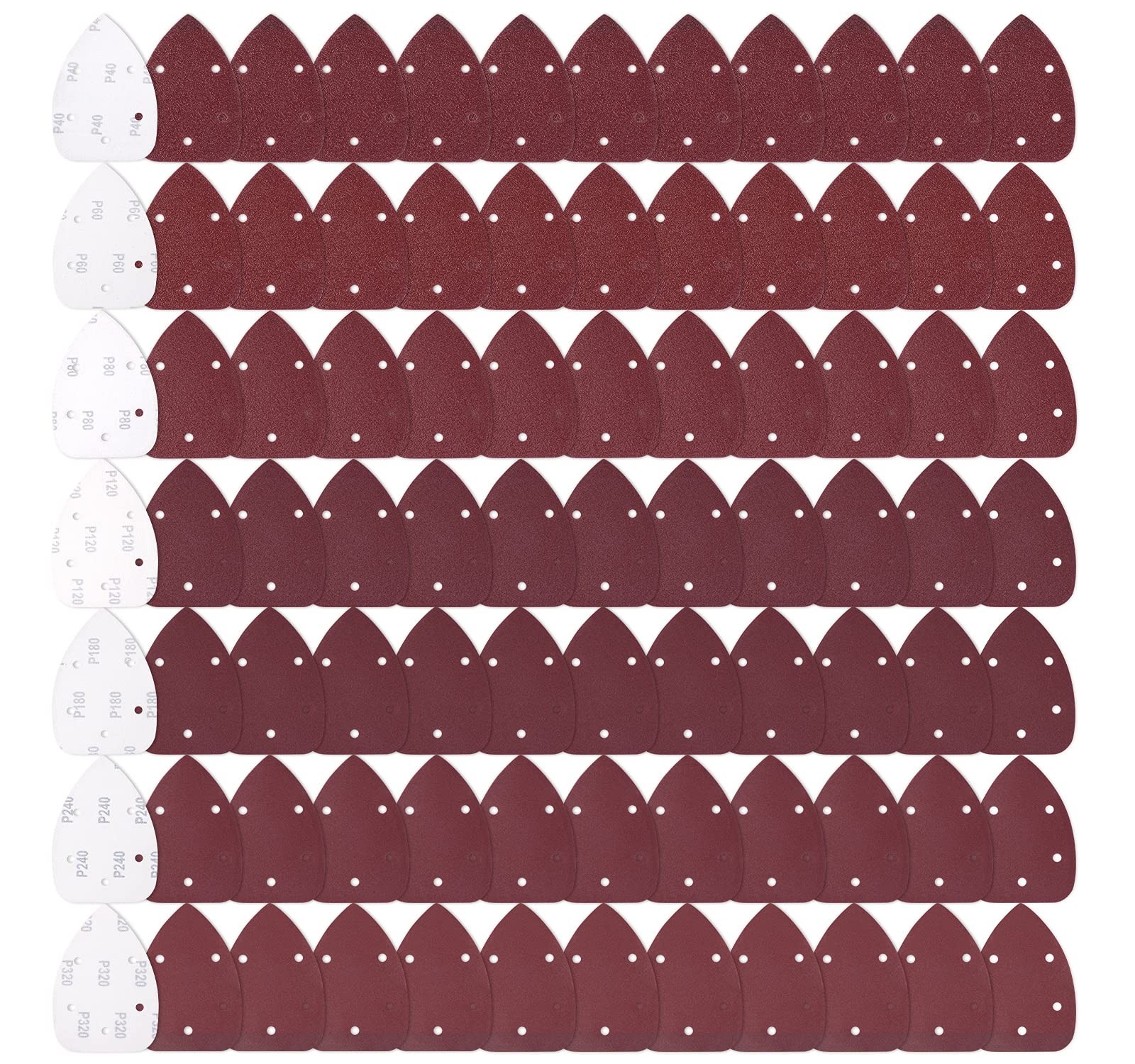 84 PCS Mouse Detail Sander Sandpaper Sanding Paper Assorted 40/60/80/120/180/
