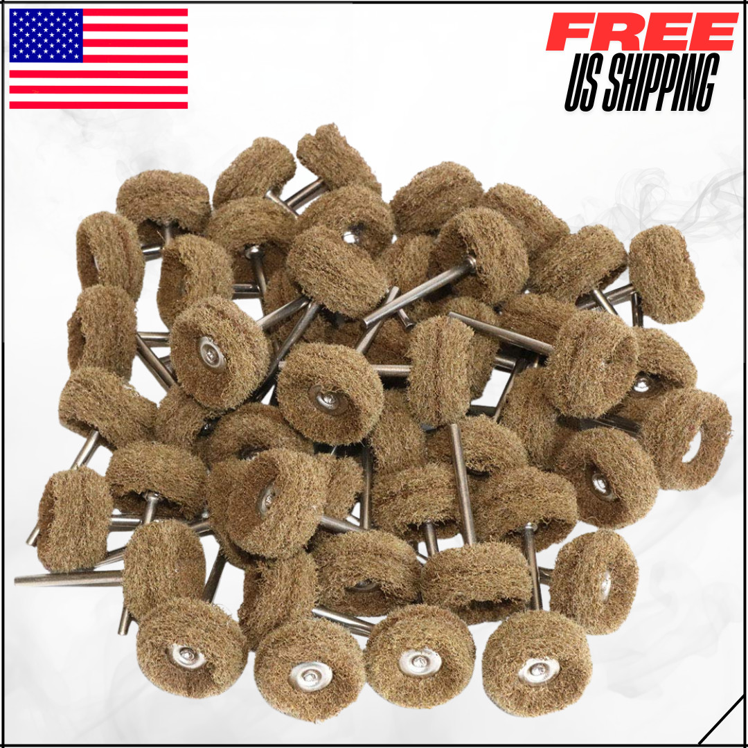 Abrasive Buffing Polishing Wheel Scouring Pad Brush Kit For Metal Grit 120 50PC