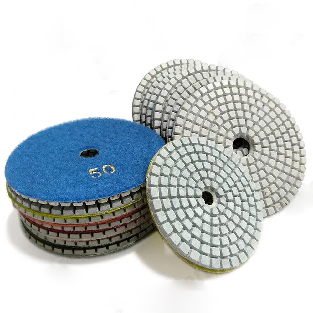 11Pcs 4 inch 100mm Diamond Polishing Pads Kit Wet/Dry for Granite Stone Concrete