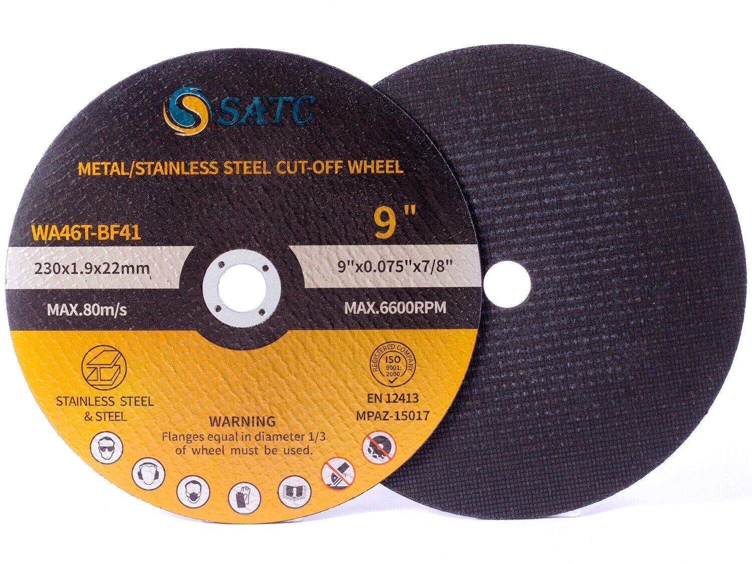 10 Pack 9″ x .075″ x 7/8″ Cut-off Wheels 230MM For General Purpose Metal Cutting