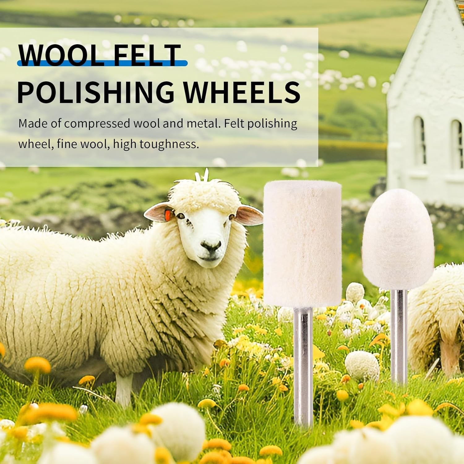 Polishing Buffing Wheel for Rotary Tool, 110PCS Wool Felt Wheel Accessories,Poli
