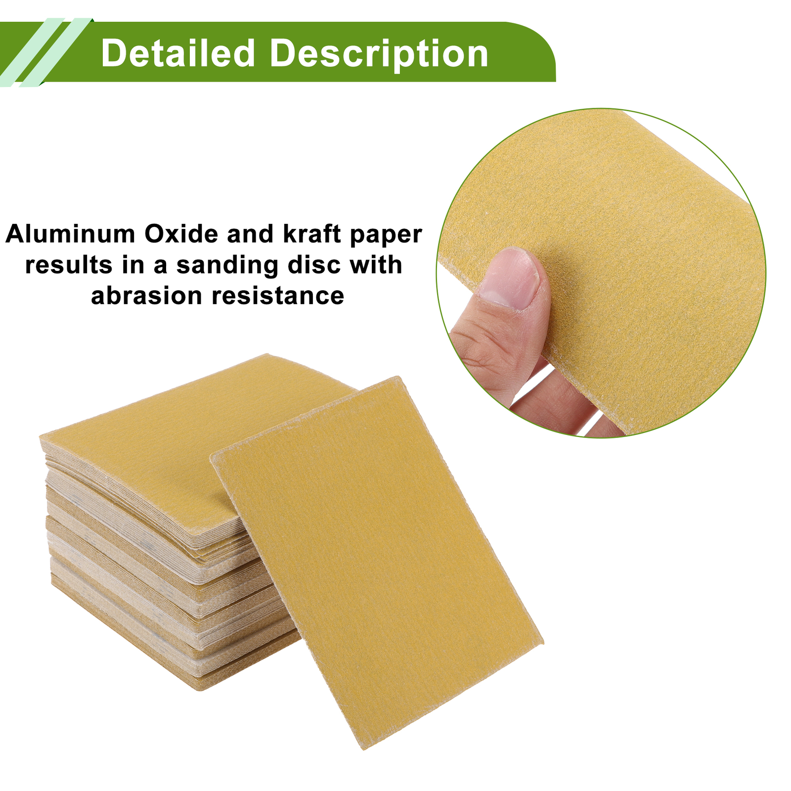Universal 4.49Inch x 5.51Inch 220 Grit Sanding Discs Brown Corundum 100 Pcs