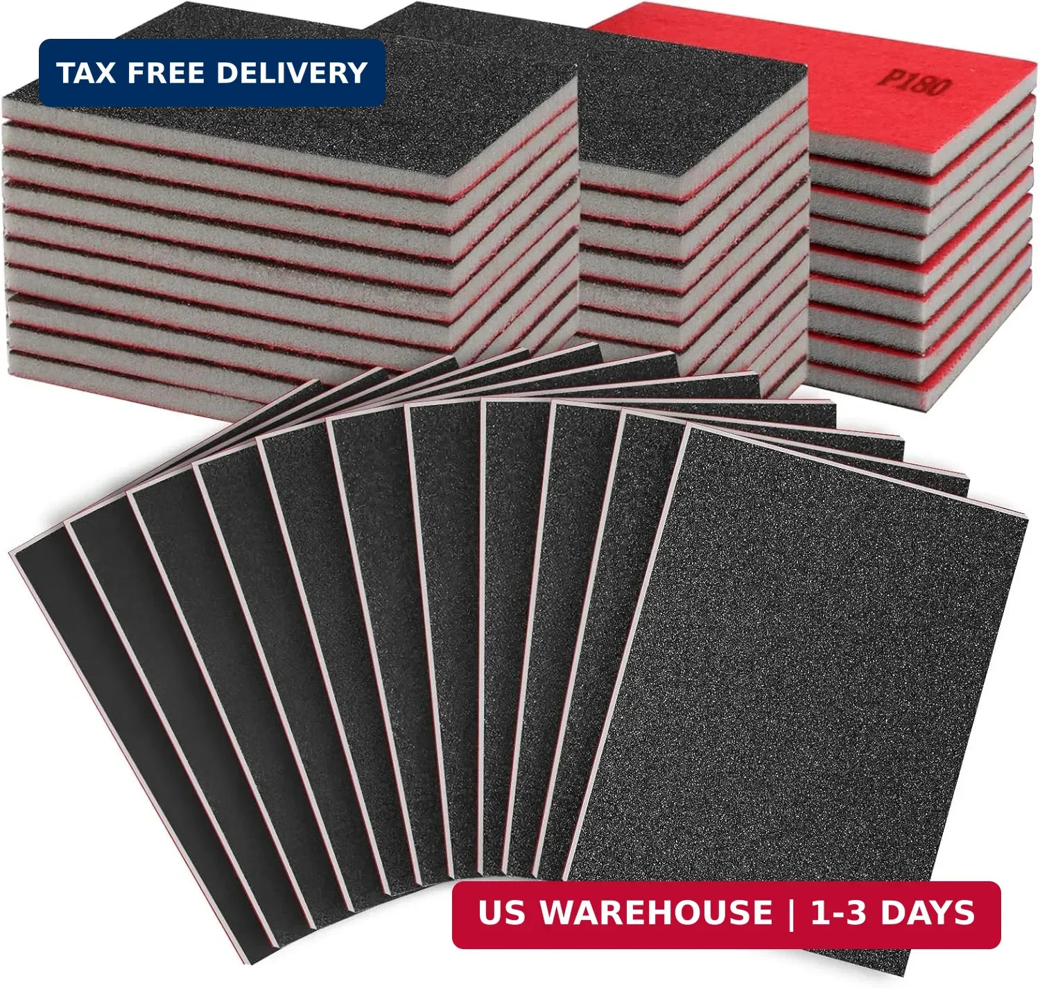 27 Pcs Sanding Sponge Pads 180 Grit, Wet Dry Washable Foam Sanding Block, Abrasi
