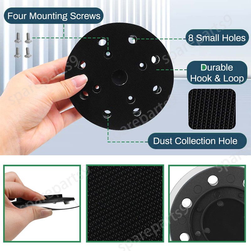 5″ 8-Holes 492280 Hard Sanding Pad for festool ETS 125, ES 125, ETSC 125 Sanders