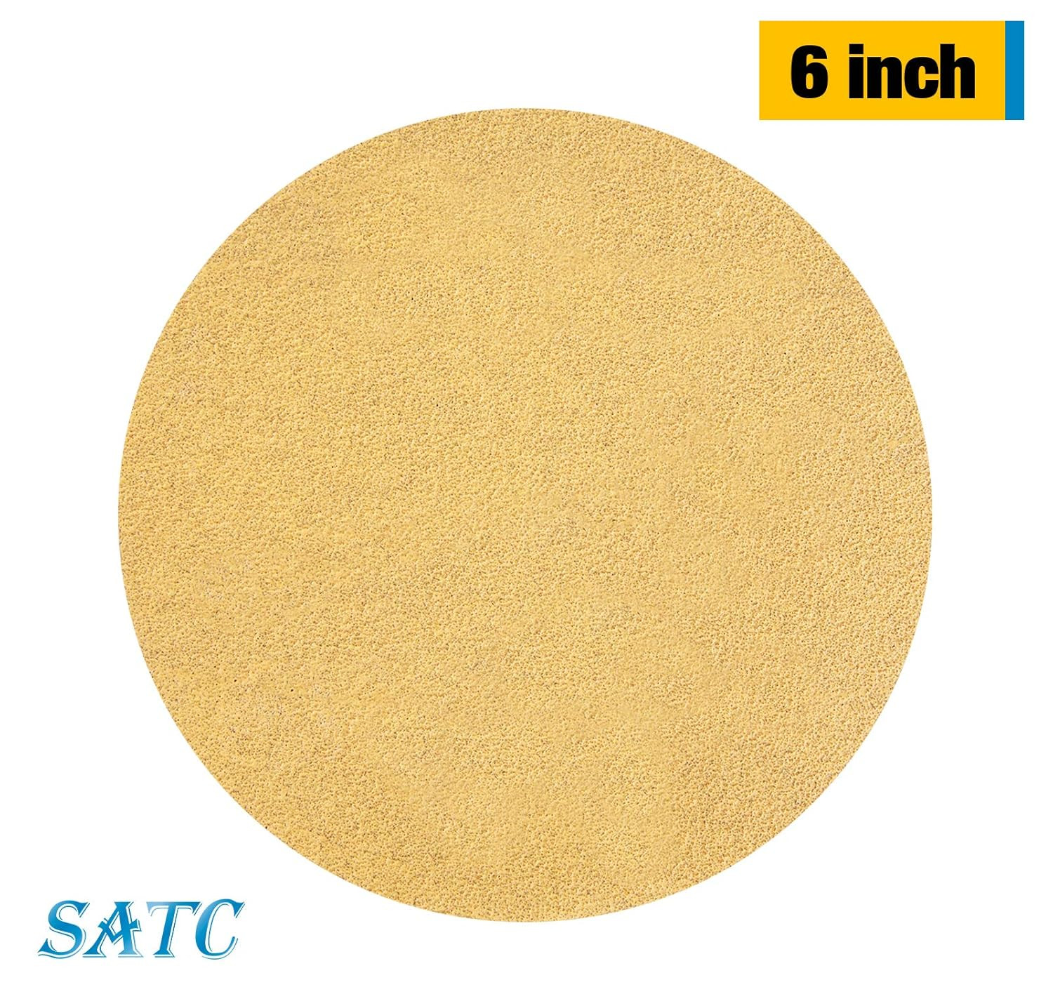 S SATC 100 PCS PSA Sanding Discs 6 Inch Adhesive Backed Sandpaper 180 Grit Sande
