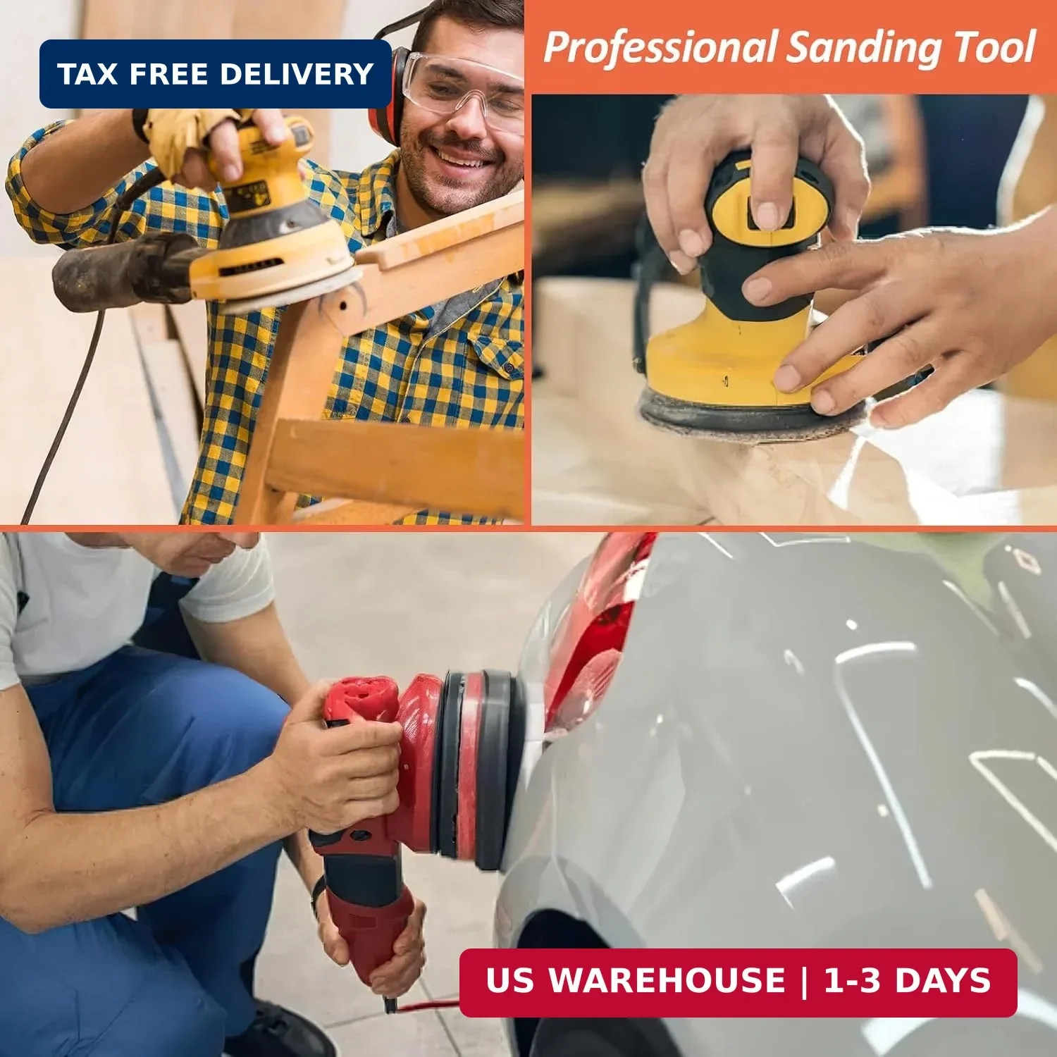 4 Pack 5 Inch 8 Holes Foam Sanding Pads for Orbital Sander | Hook & Loop, Soft D