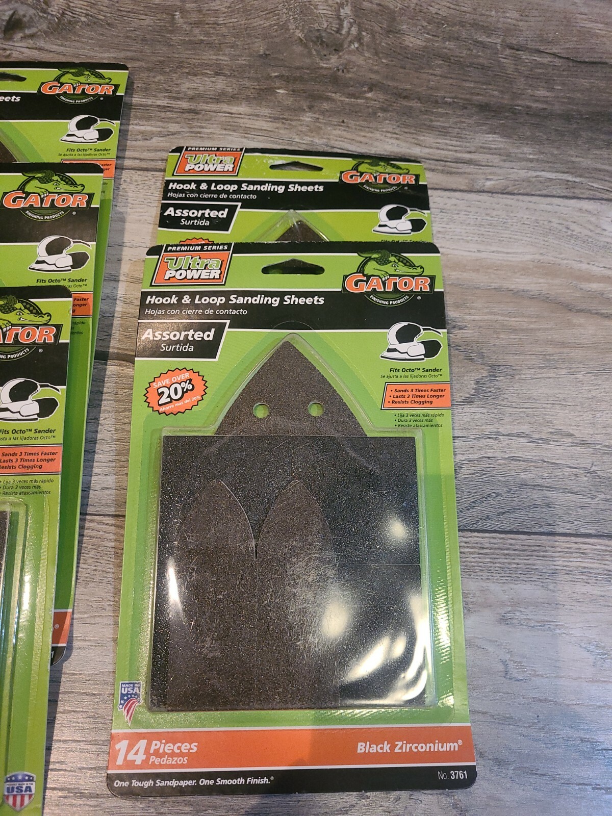 (7) Gator Ultra Power Hook Loop Sanding Sheets 14 Pc Asst 3761 Black Zirconium