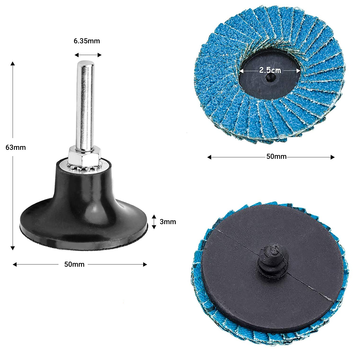 42X 2 inch Flap Sanding Disc 40 60 80 120 Grit W/ Holder Wheels Twist Roll Lock