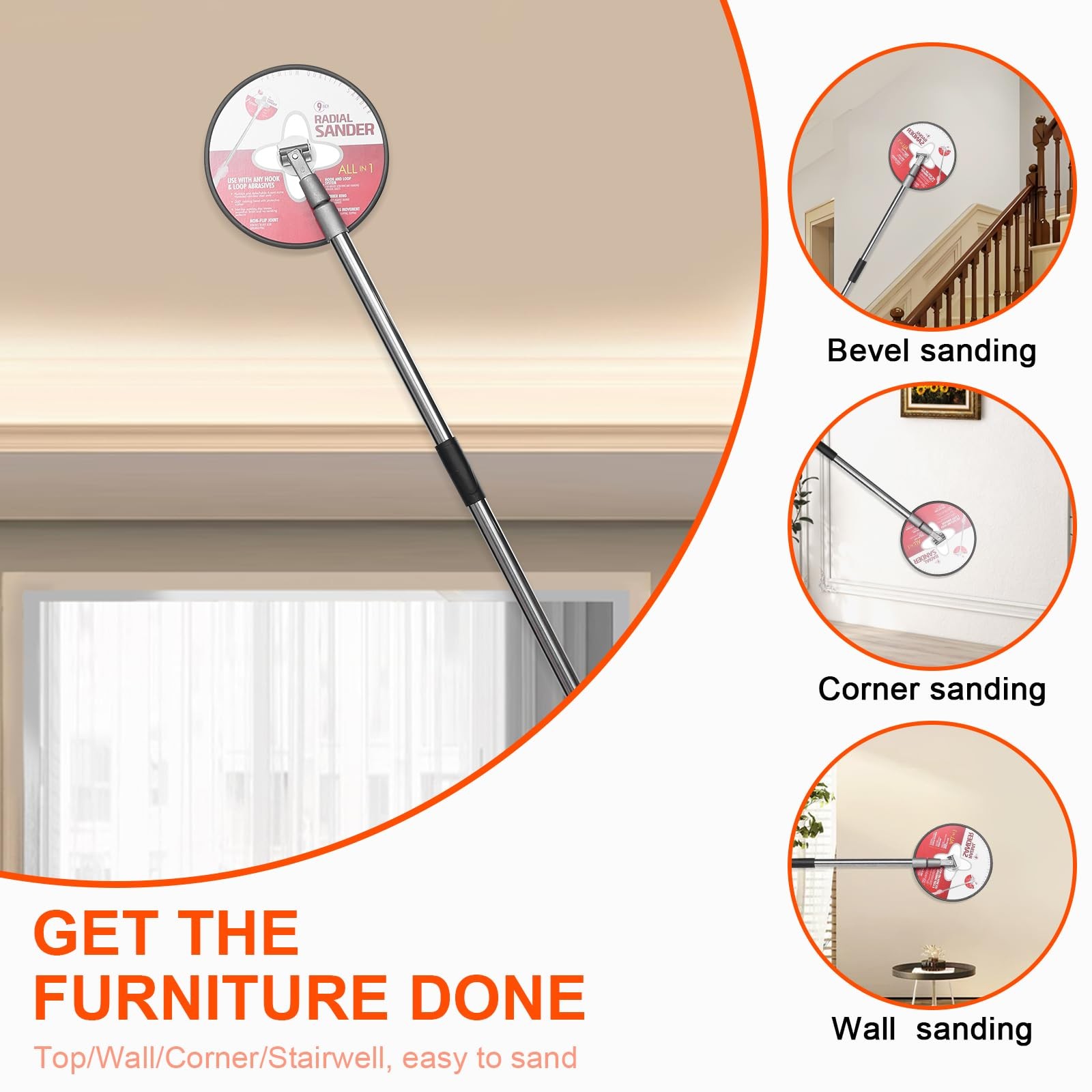 Sander for Drywall, 93Inch Drywall Sanding Pole Joint Compound…