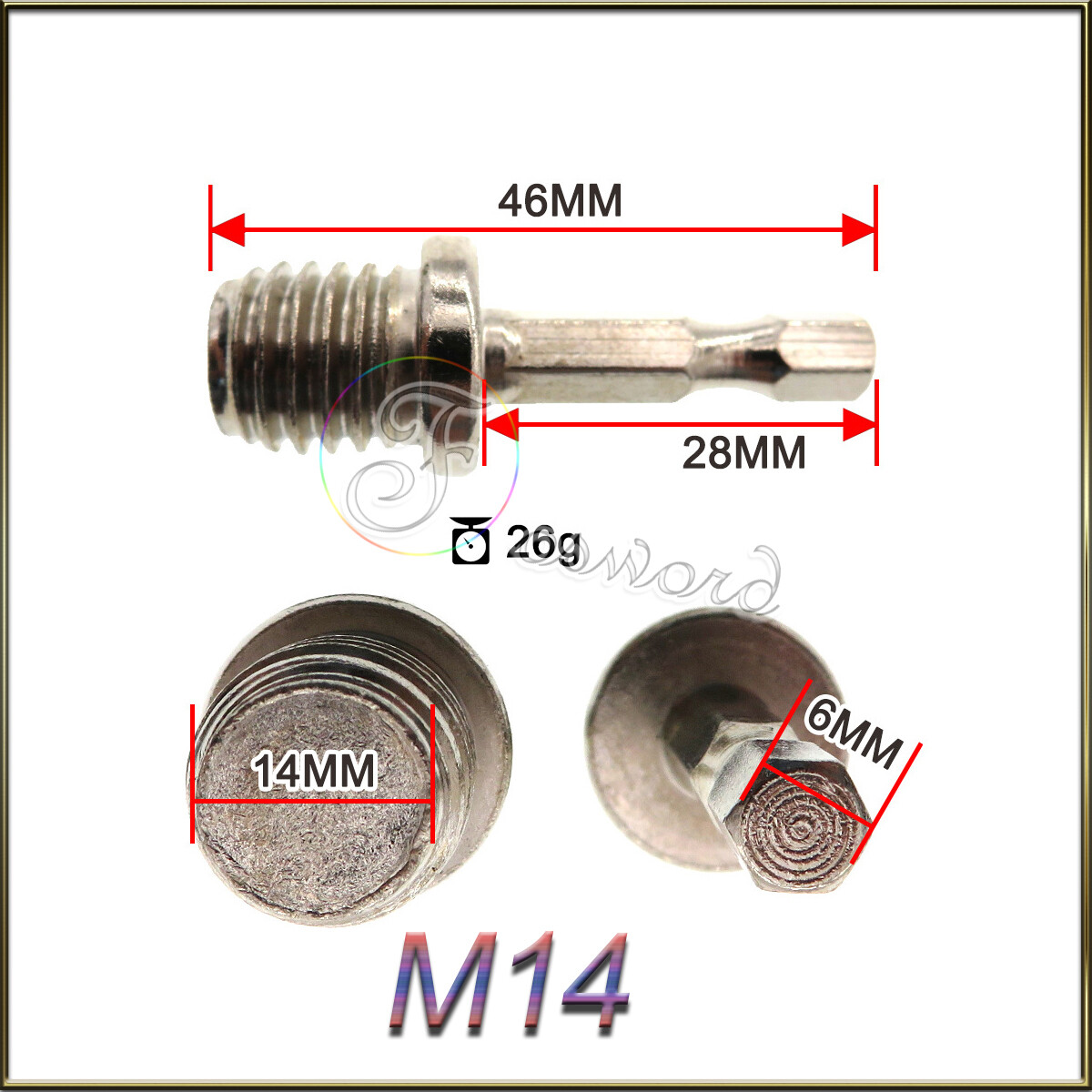 M10 M14 Thread Power Drill Adapter 1/4″ for Angle Grinder Polishing Backing Pads