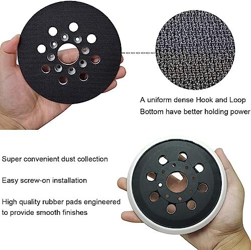 2 Pack 5 Inch 8 Hole Hook & Loop Replacement Sander Pad for 5″ Bosch ROS20VS,