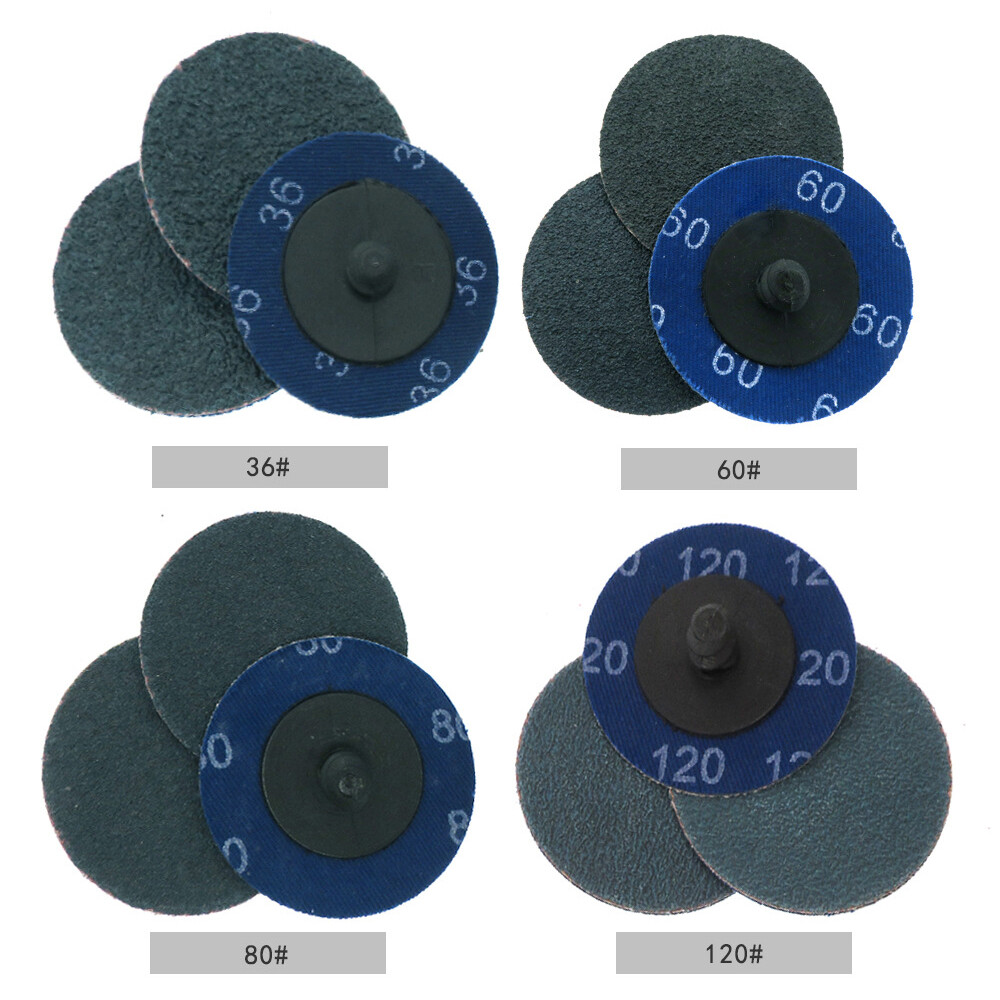 2 Inch 50mm Blue R-Type Roll Lock Quick Change Sanding Discs 36/60/80/120 Grit