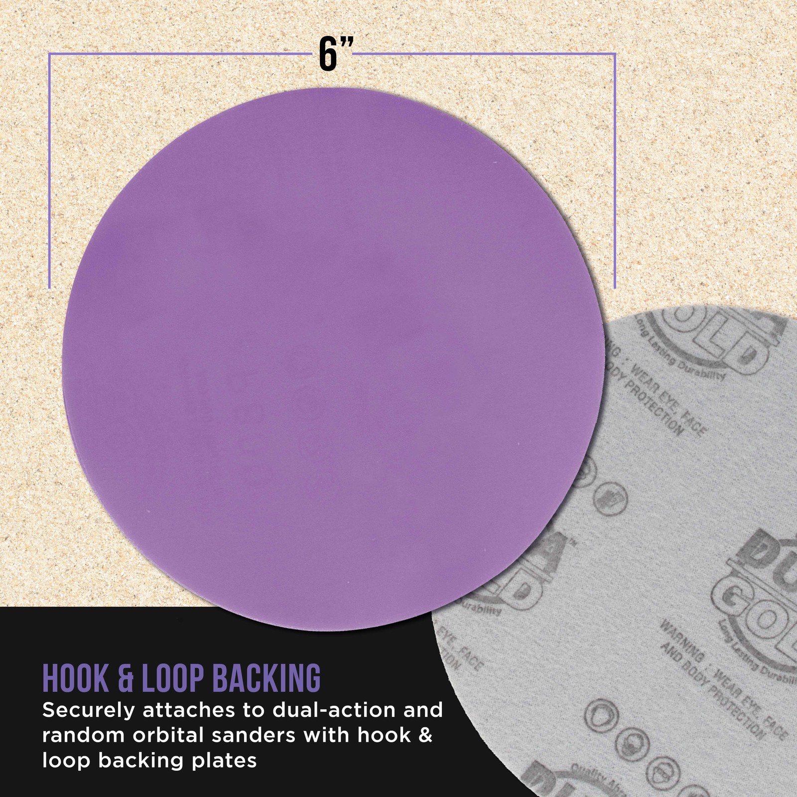 1500 Grit 6″ Purple Ceramic Sanding Discs, Box of 50 – Hook & Loop Sandpaper