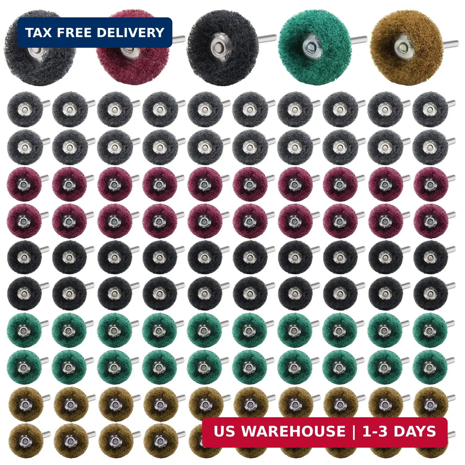 100pc Metal Polishing Buffing Abrasive Wheel Burr Kit Rotary Tool Set For Dremel