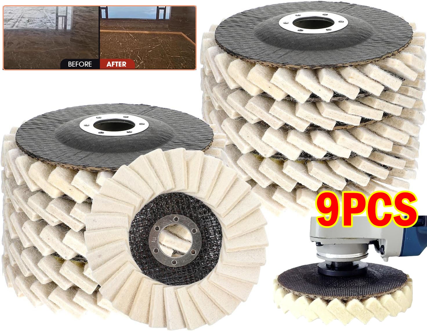 5″ Wool Felt Flap Disc Metal Working Polishing Buffing Wheel for Grinder 2026