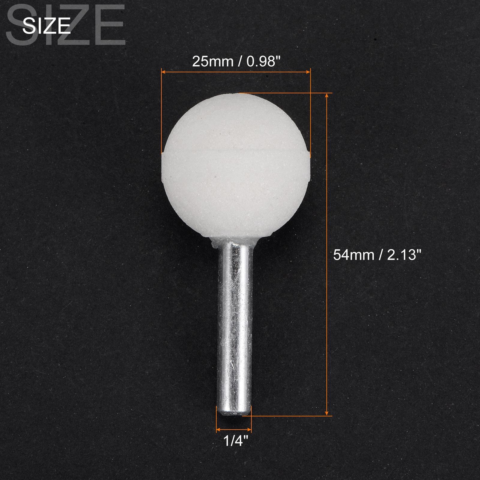 Abrasive Ball Mounted Stone Grinding Bits 1/4″ Shank 0.98″ Diameter 5pcs