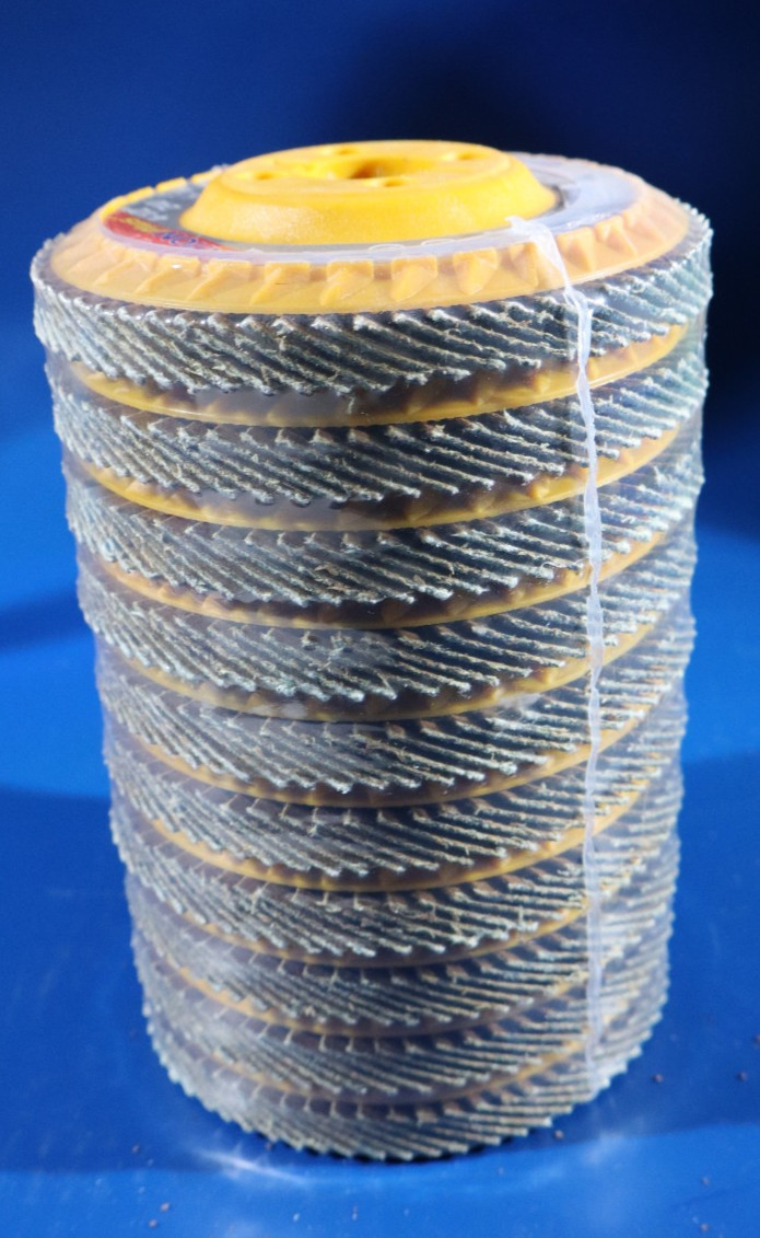 10 SAIT Unied Abrasives Ovation Plus Type 27 Flap Disc 4 1/2″ Max RPM 13,300