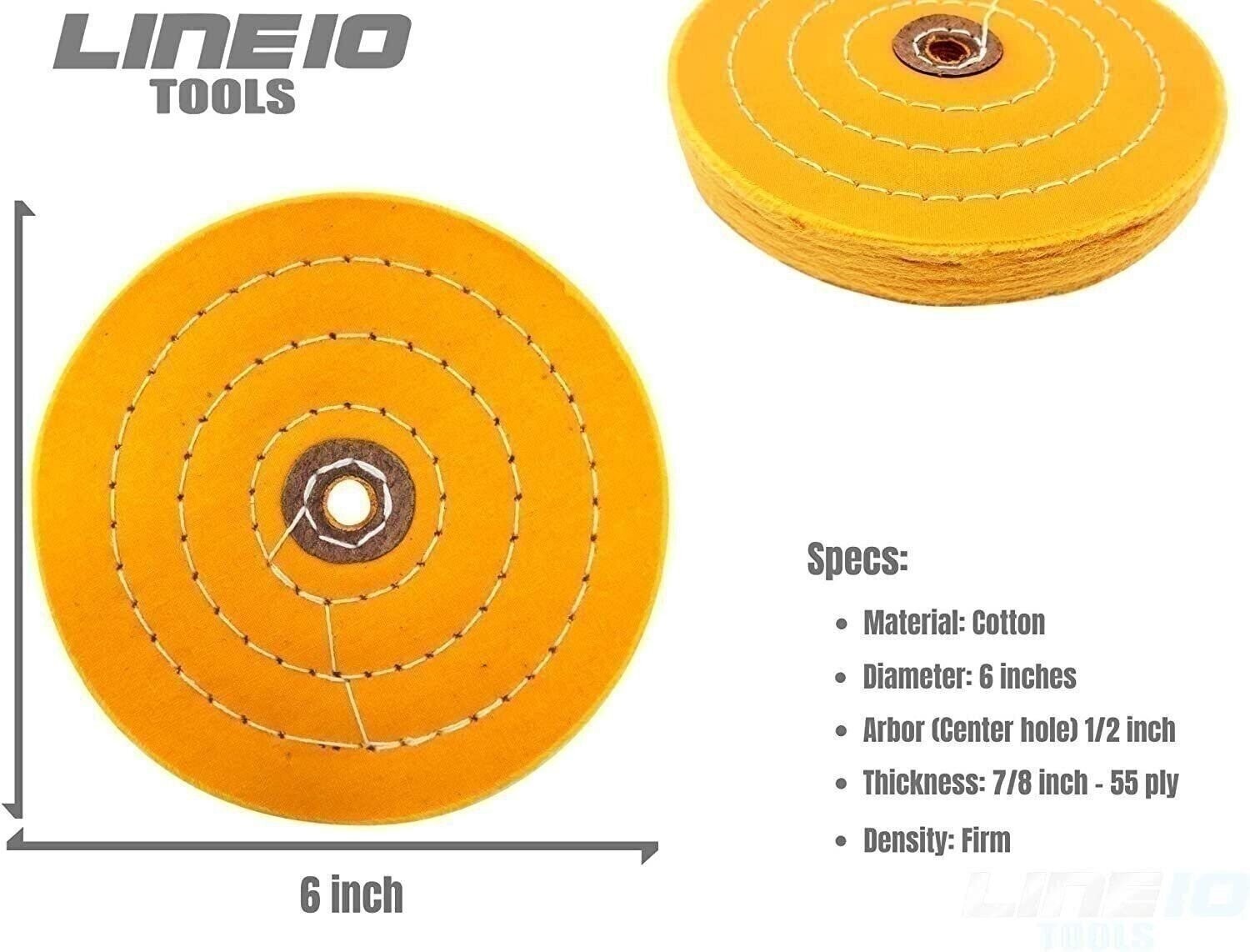 7pc Metal Buffing Kit for Drill 6″ Wheel for Polishing S. Steel Iron Aluminum