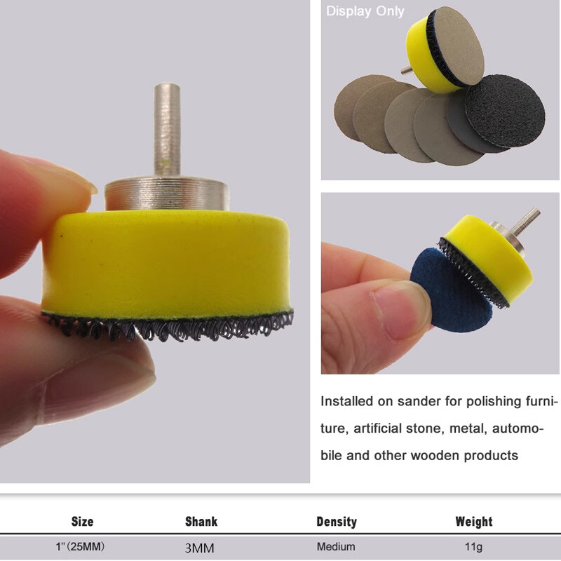 1″ 25mm Hook&Loop Backing Pad Plate 3mm Shank for Sanding Polishing Sander Disc