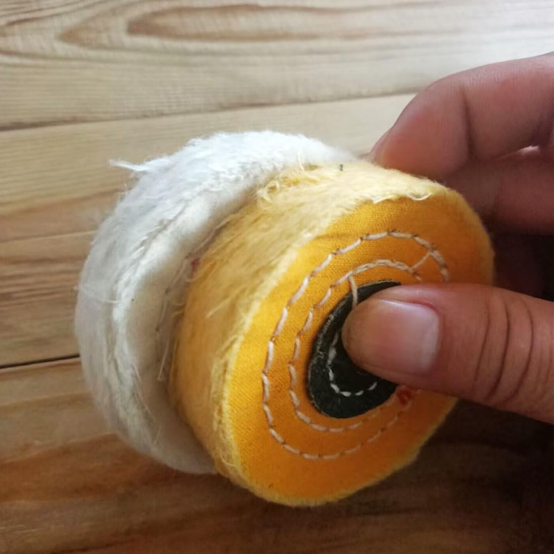 Luo ke 2 Pcs Ø3 x 3/8” Arbor Hole Cotton Buffing Polishing Wheels 3 inches