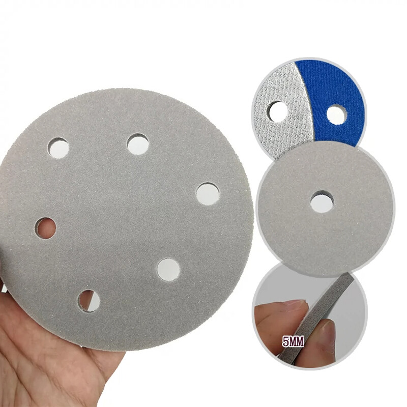 5″ 125mm 6 Hole Wet And Dry Sponge Sandpaper Sanding Discs Pads 300-3000 Grit