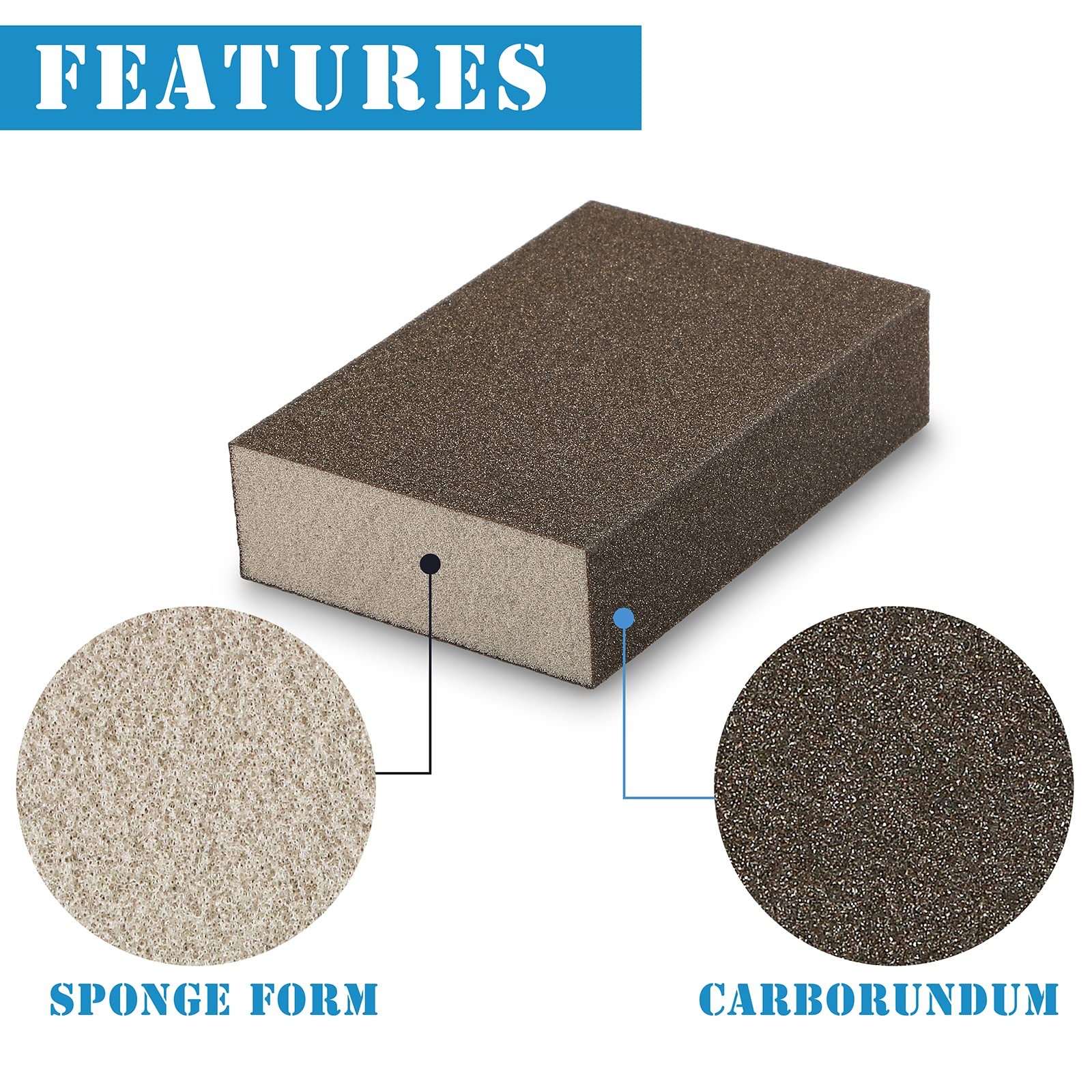 16 PCS 120 Grit Sanding Blocks Fine Sponge Wet Dry Sandpaper Wood Metal