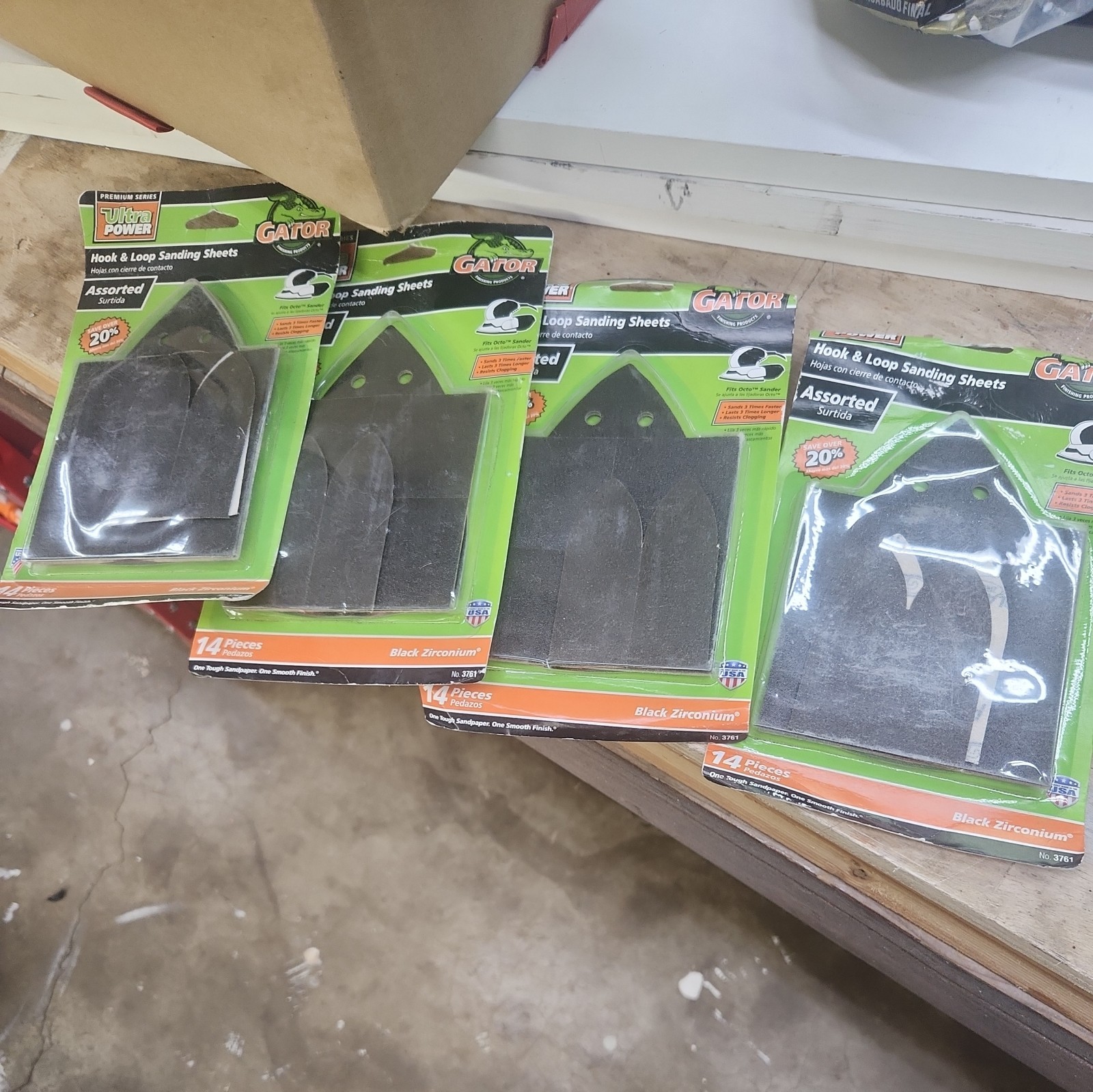 4 Gator Ultra Power Hook Loop Sanding Sheets 14 Pc Assorted 3761
