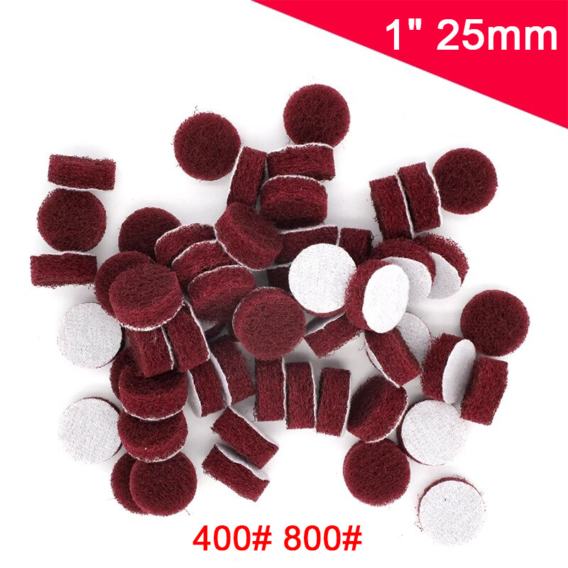 1 inch 25mm Scouring Pad Abrasive Cleaning Cloth Red Hook Loop Discs 400 800Grit