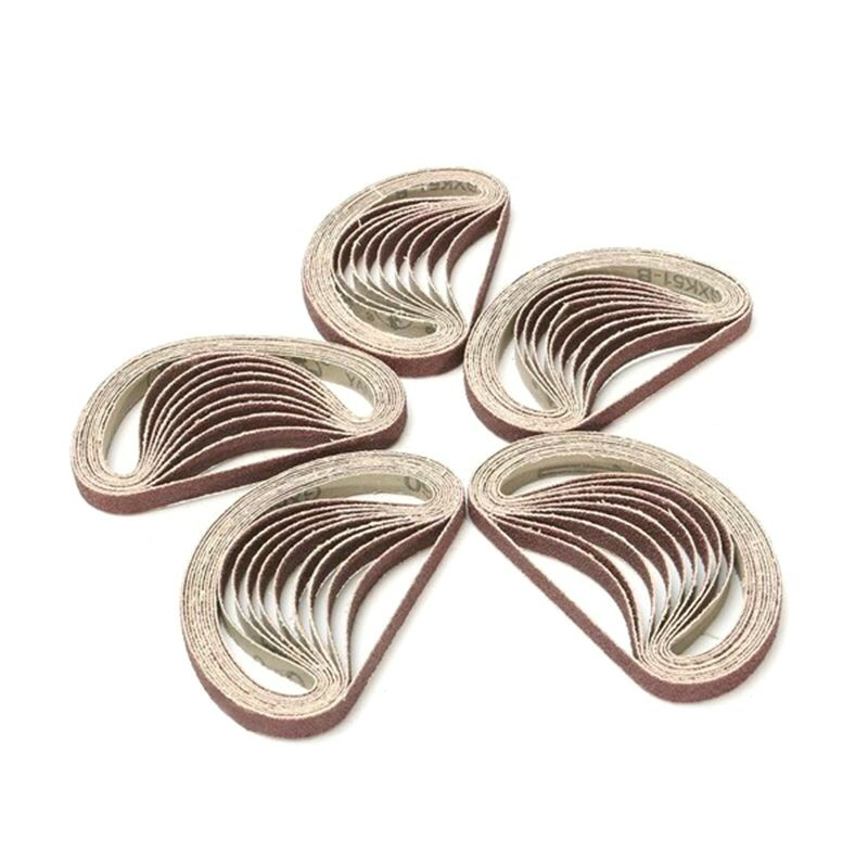 10Pcs 15x452mm Sanding Belt 60/600 Grit for M10 Sander Adapter Polishing Machine