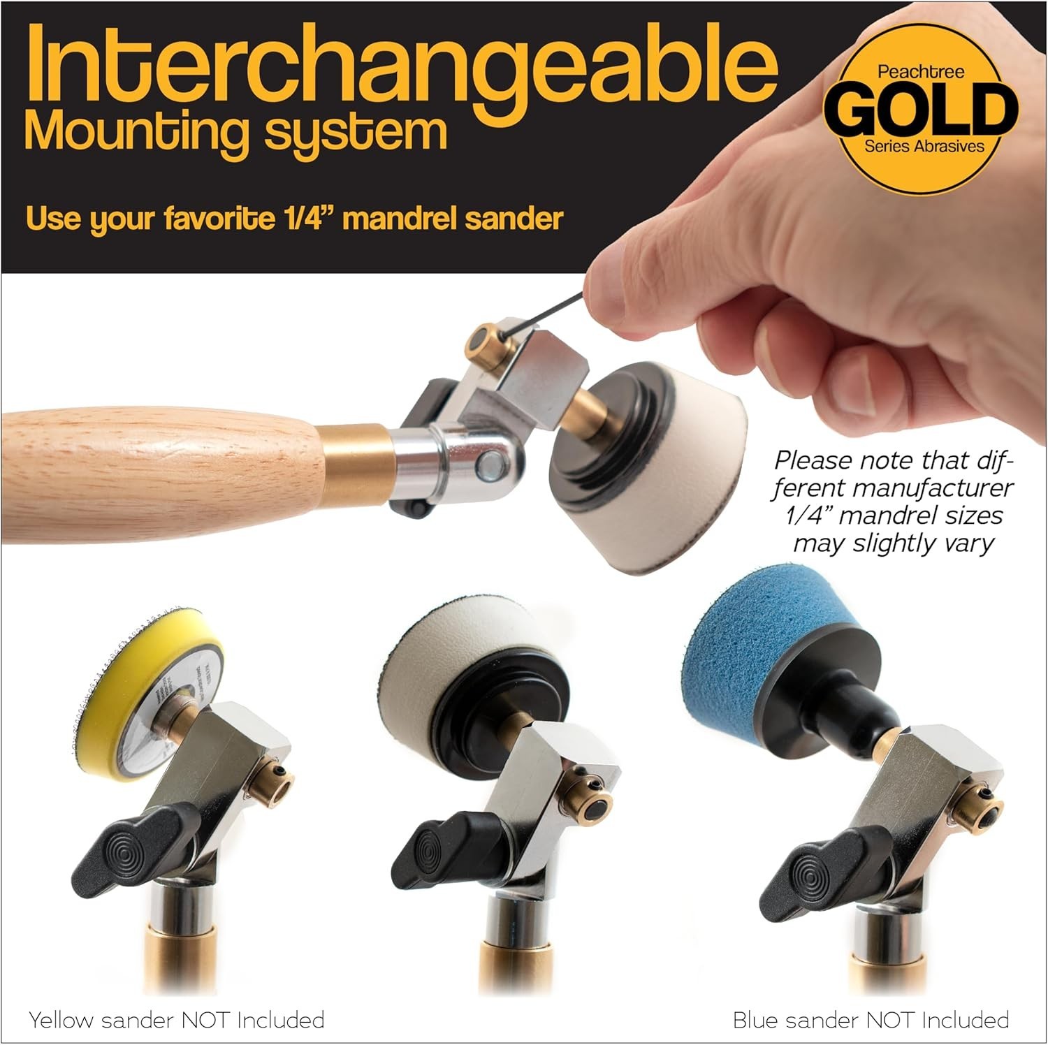 Bowl Sander For Woodturning 44‑Piece Set with 2 inch Sanding Discs Hook And L…