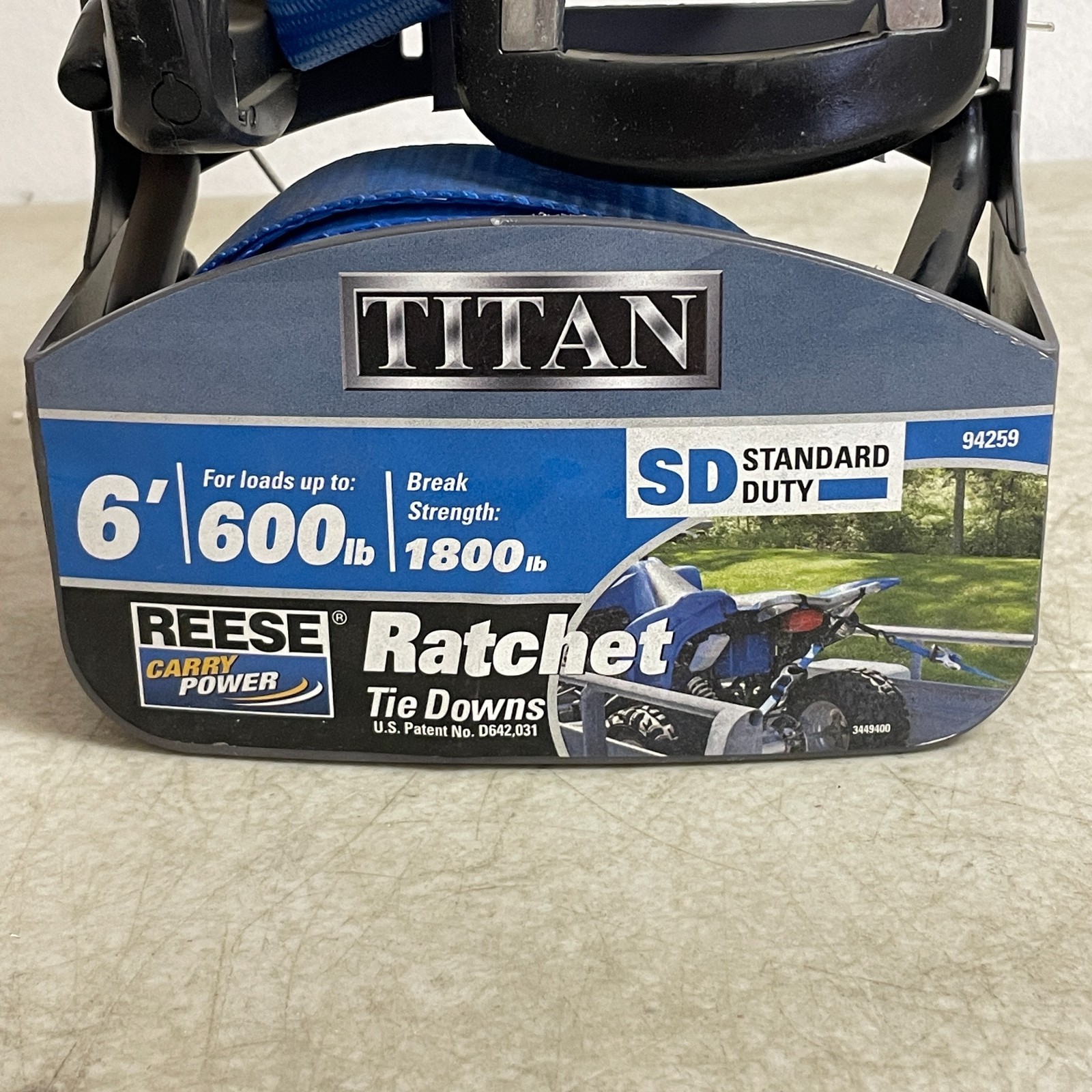 Reese 94259 Ratchet Tie-Down Strap 1″x6′ Blue Heavy-Duty